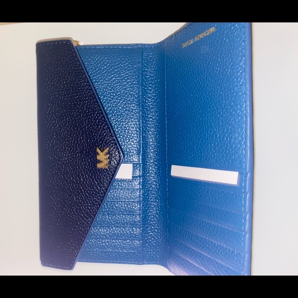 Michael Kors MK Blue Rhea Backpack, Tri-Fold Wallet, & Drawstring Bag Set - Picture 14 of 14